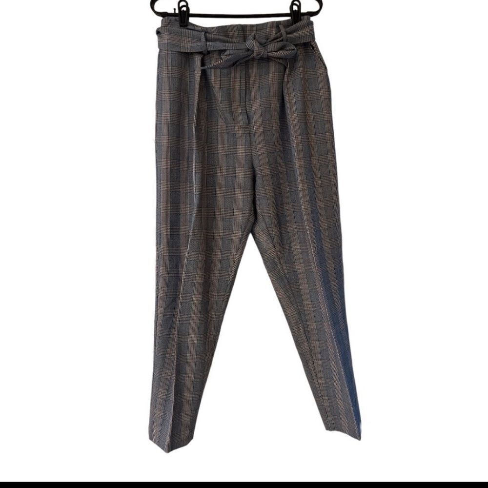 Equipment Women’s Tie Waist Plaid Wool Blend Trousers size 10 ⭐️